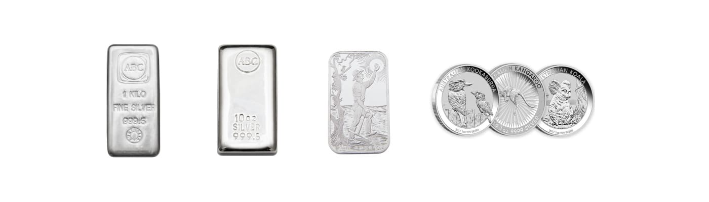 Silver bullion and coins