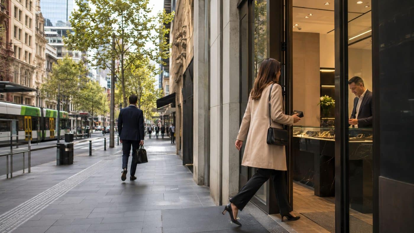 Selling gold on Collins Street
